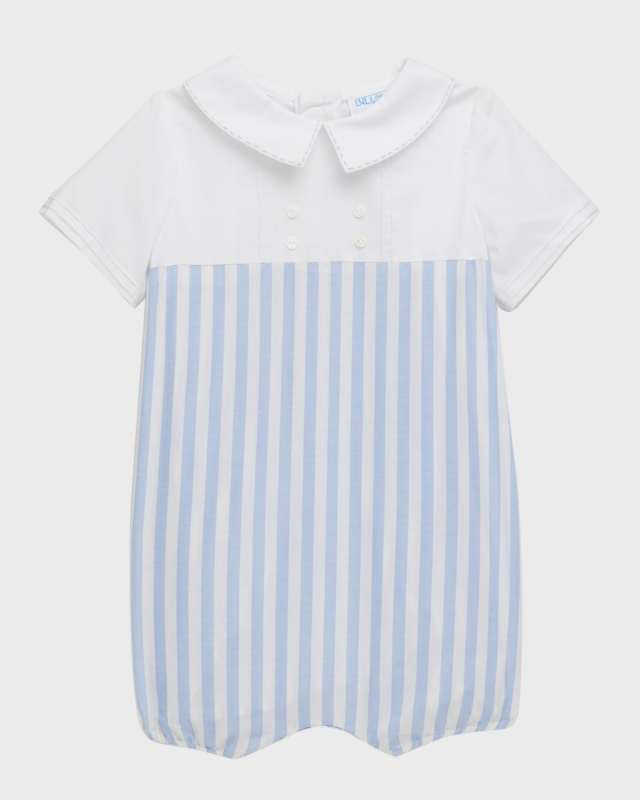 Boy's Sailor Striped Bubble Romper, Size 3M-24